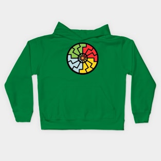 Colored Sun Wheel Symbol Kids Hoodie